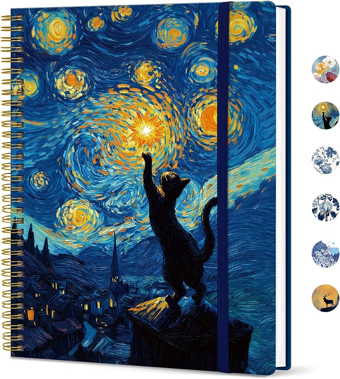 Taja Large Spiral Lined Journal for Women and Men, Notebook for Work