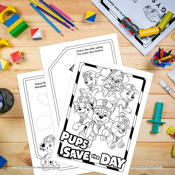 PAW Patrol 16 Page Imagine Ink Mess Free Coloring Game Book with 1 Mess Free Marker Bendon 14081