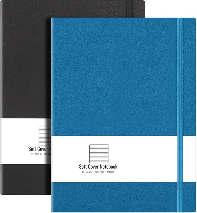 AHGXG Lined Journal Notebook, 408 Numbered Pages, A5 Size (5.7'' x 8.3'')