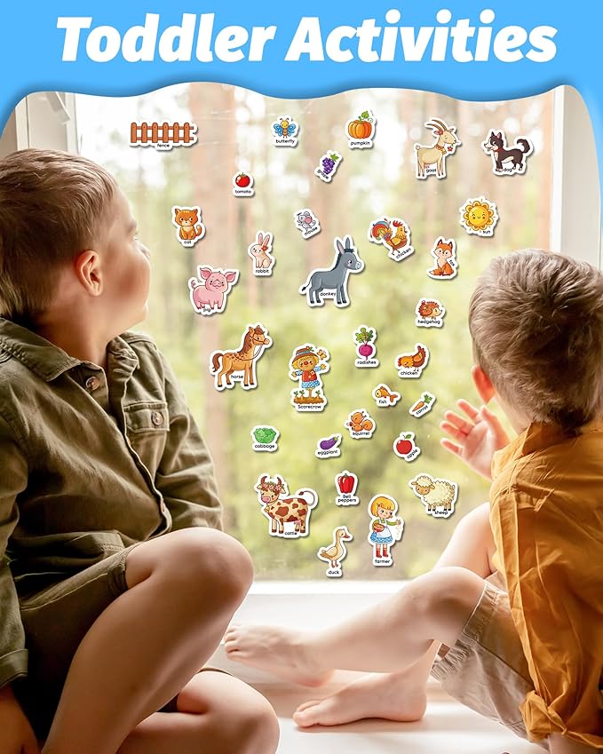 Walenced Reusable Sticker Book for Toddlers, Travel Stickers for Kids, Toddler Craft Activities Toys, Birthday Gifts for Boys & Girls