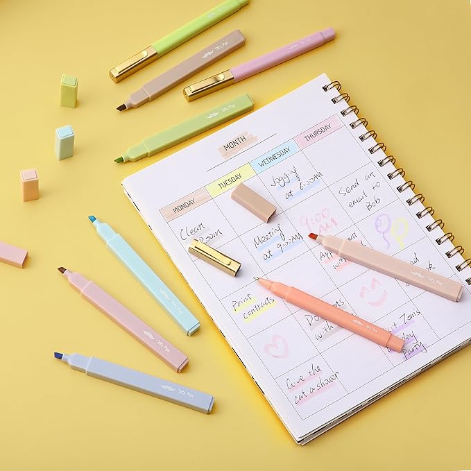 Mr. Pen- Aesthetic Highlighters and Ballpoint Pens No Bleed, 16 Pack, Pastel Colors, Bible Highlighters and Pens No Bleed, Fast Dry and No Smear for Bible Journaling, Planner, School Supplies