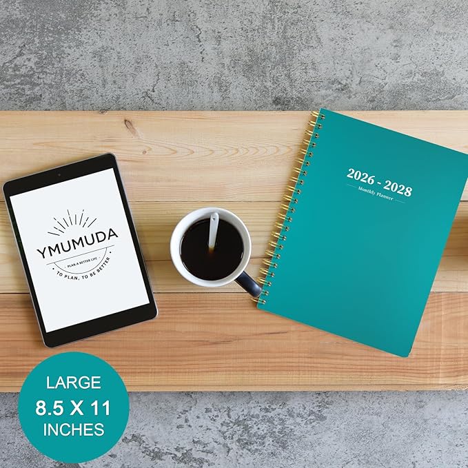 2026-2028 Monthly Planner - 2 Year Monthly Planner Calendar 2026-2028, Jul 2026 - Jun 2028, 8.5" x 11", 24 Months, Spiral-Bound, Tabs, Holidays, Notes, Ideal for School Office Home Planning