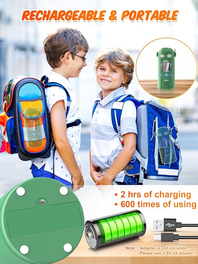 AFMAT Electric Pencil Sharpener Fully Automatic, Colored Pencil Sharpeners for 7-11.5mm Pencils, Rechargeable Hands-Free Robot Sharpener for Classroom, Home, Office, Battery Operated, PSX5EW, Green