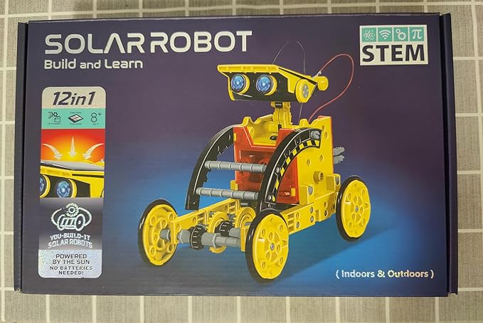 12-in-1 STEM Solar Robot Kit, Solar Powered Science Building Toys for Boys Age 8-12, Educational Robotics Learning Experiment Set for Kids