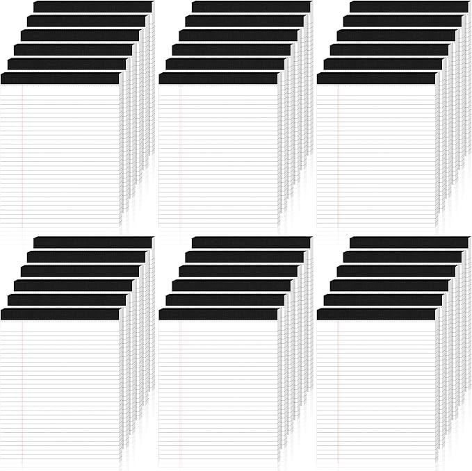 8.5x11 Lined Notepads 36 Pack - White Ruled Legal Pads with Firm Backing for Daily Lists, School Notes & Office Reminders | Smooth No-Bleed Paper for Students, Teachers & Professionals