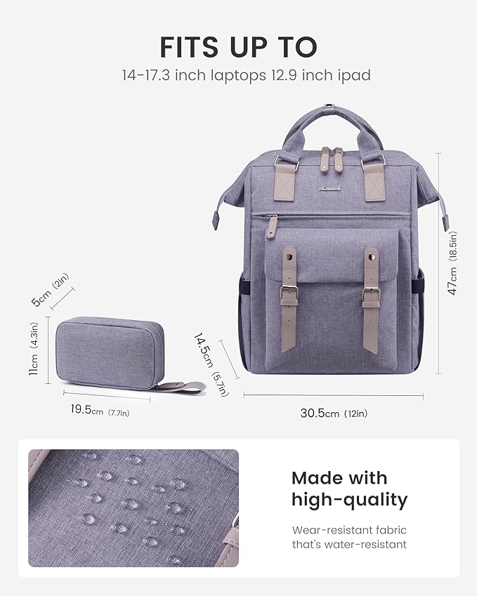 LOVEVOOK Laptop Backpack for Women with Giant Tumbler Holder Pocket,17.3 inch Waterproof Travel Backpack Purse Computer Laptop Bag