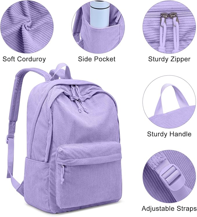 ZUBOND Girls Backpack, Lightweight School Bookbag for Teens, College Students Women & Men, Cute Large Laptop Backpack Fits 15.6 Inch Notebook