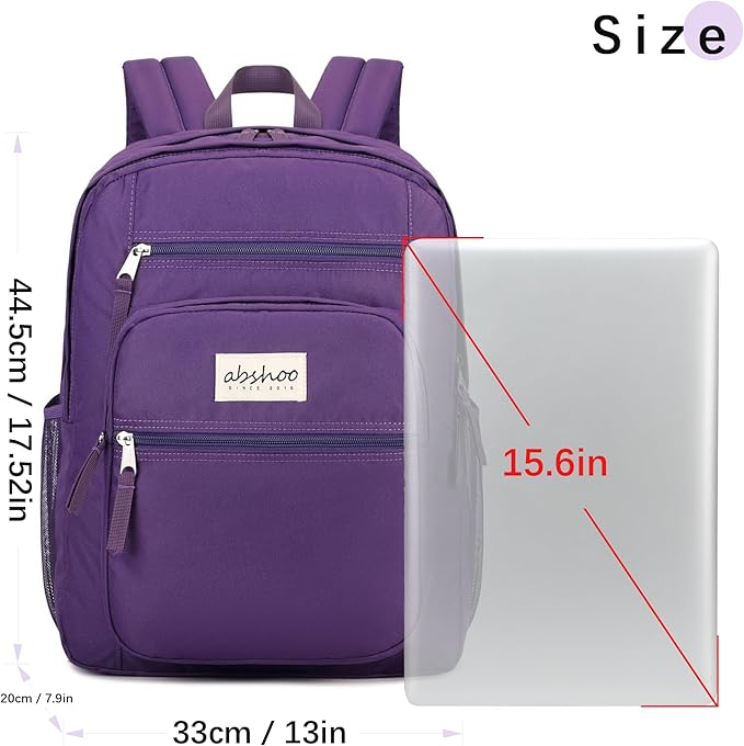 abshoo 34L Big School Backpack For College Women Middle High School Teen Girls Bookbag Travel Backpacks Daypack (Purple)