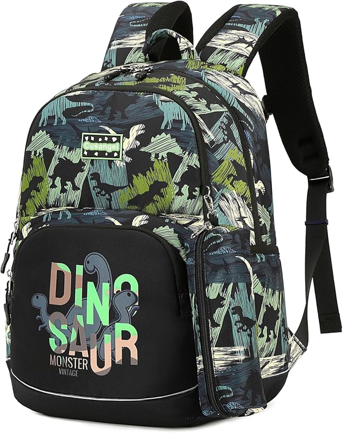 Cusangel Dinosaurs Backpack for Girls Boys,5-10 Ages in Elementary and Toddler School,Backpack for Daycare kids,18L