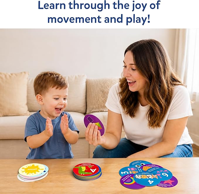 Skillmatics Card Game for Toddlers - Jump & Learn Letters, Numbers, Shapes & Colors, Preschool Learning, Travel Toys, Gifts for Kids Ages 2, 3, 4, 5