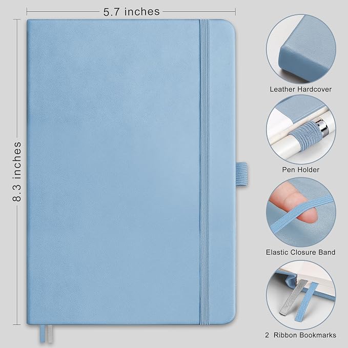 AHGXG Blank Journal Notebook, 160 Pages, A5 Medium Size (5.7'' x 8.3'')