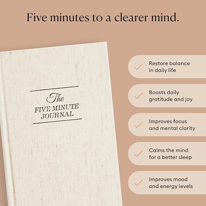 Intelligent Change The Five Minute Journal - Original Daily Gratitude Journal for Women & Men - Mindfulness, Happiness & Daily Reflection - Undated Planner - Affirmation Journal - Gifts for Women