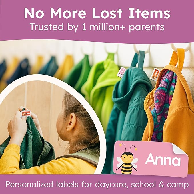 Personalized Name Labels for Kids (70 Labels) - Durable & Waterproof Custom Name Stickers for Clothing Tags, School Supplies, Camp & Daycare - Dreamy Unicorns (1.2”x0.5”)
