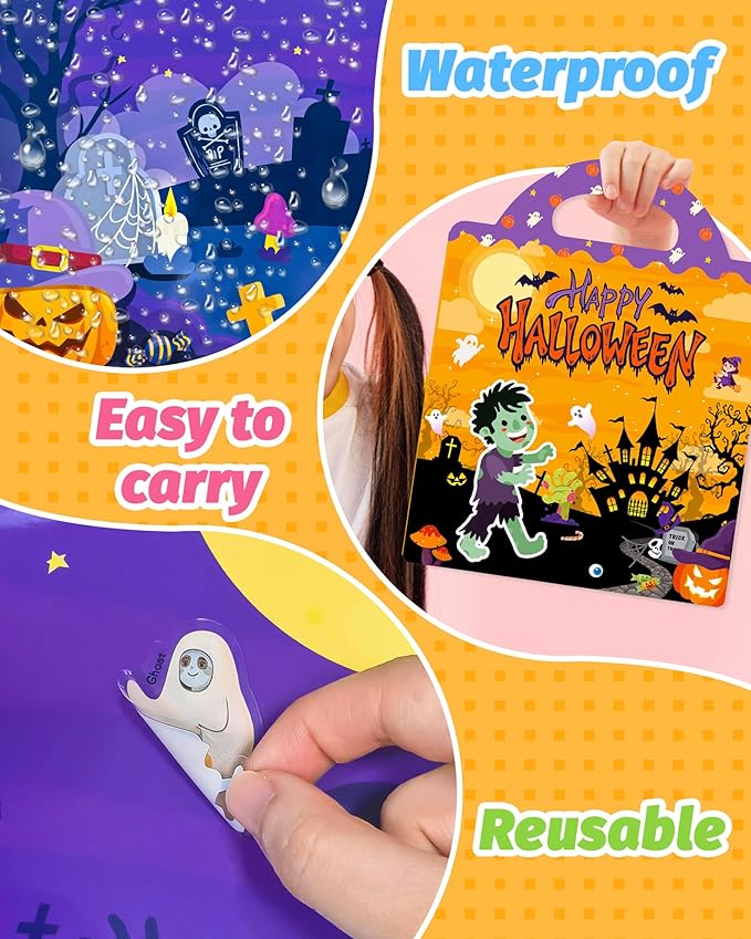 Walenced Reusable Sticker Book for Toddlers, Travel Stickers for Kids, Toddler Craft Activities Toys, Birthday Gifts for Boys & Girls