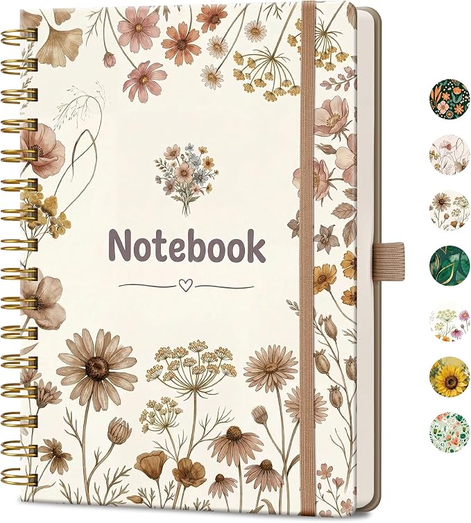 AHGXG Spiral Journal Notebook, 160 Lined Pages, A5 Size (5.7'' x 8.3'')