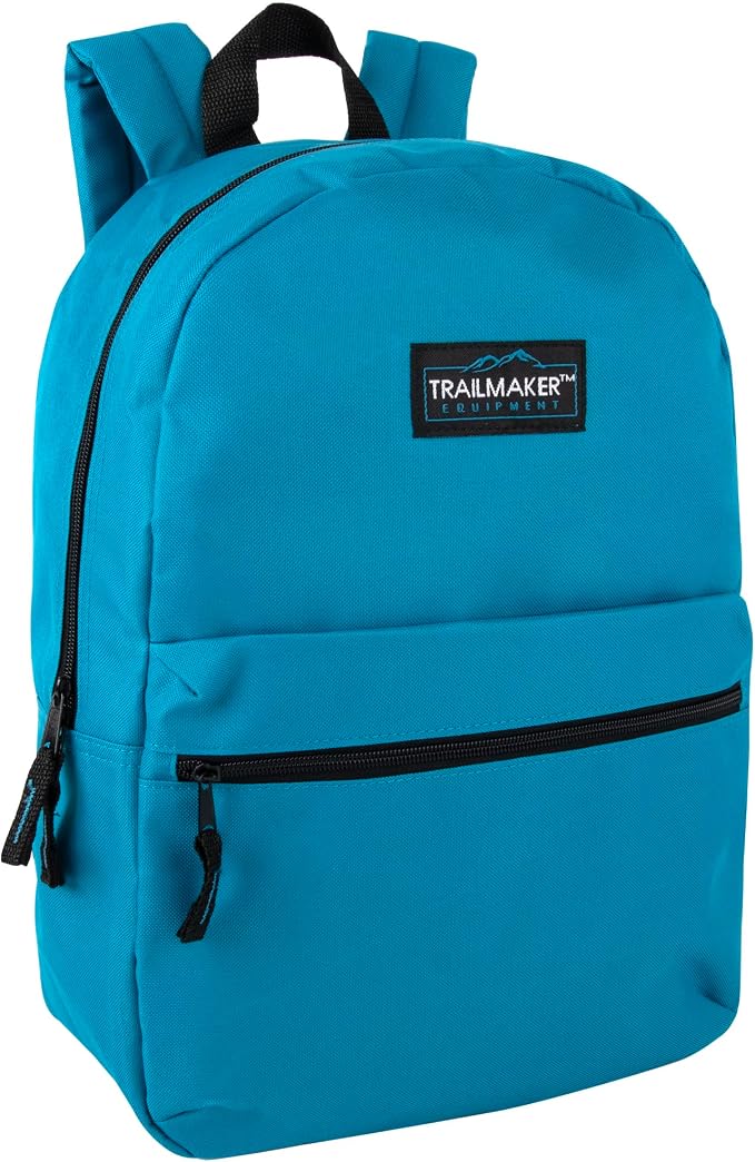 Trail maker 24 Pack- Classic 17 Inch Backpacks in Bulk Wholesale Back Packs for Boys and Girls (Assorted 6 Colors Pack)