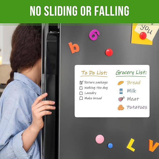 Magnetic Whiteboard for Fridge 8x12 - Dry Erase Board for Refrigerator White Board for Fridge Whiteboard Magnetic Fridges Boards Magnet Whiteboard for Fridges Magnet White Boards