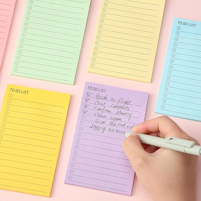 Mr. Pen- to Do List Sticky Notes, 3” x 5”, 9 Pads, 360 Sheets, Lined Checklist Sticky Pads with Smooth Writing, Easy Peel-Off, Thick Paper for Planning, Office, School & Daily Tasks