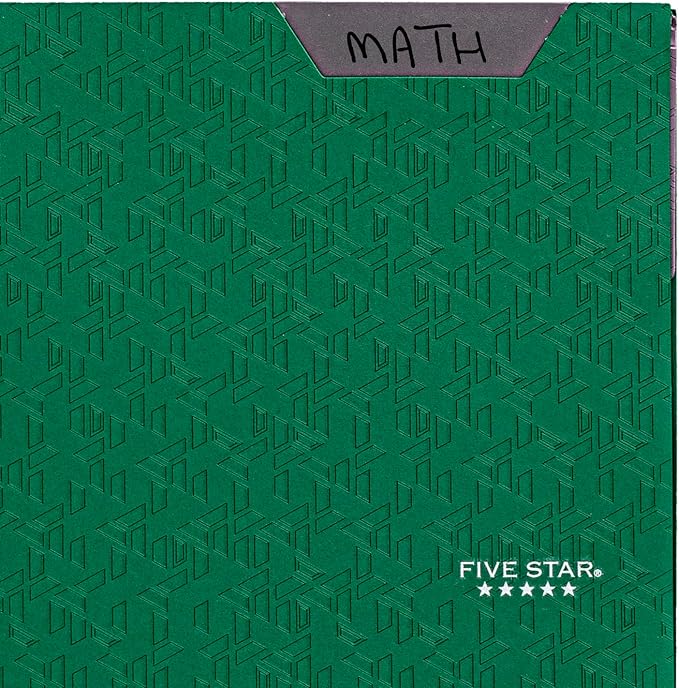 Five Star 2-Pocket Folder, Plastic Folder with Stay-Put Tabs and Prong Fasteners, Holds 8-1/2" x 11" Paper, Forest Green (72111) (Pack of 2)