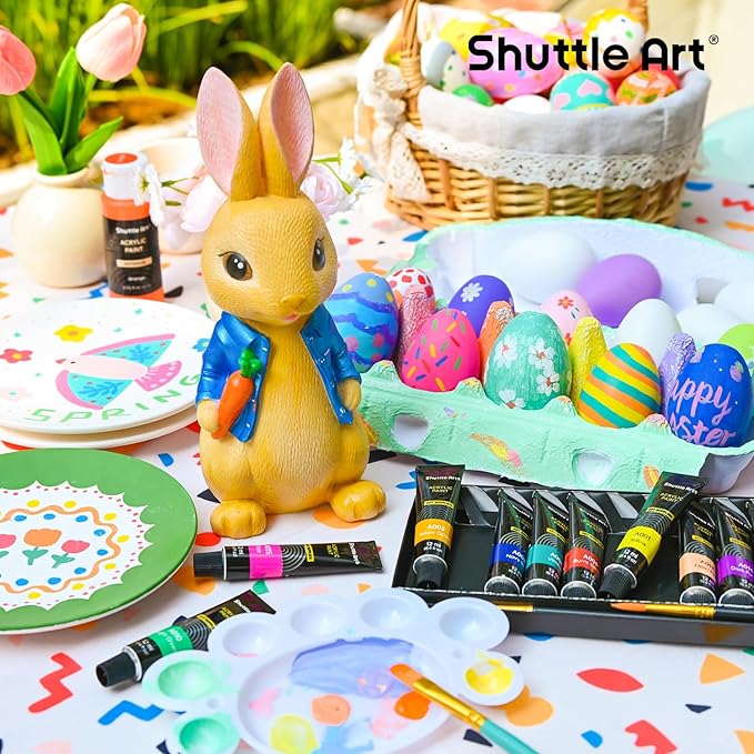 Shuttle Art Acrylic Paint Set, 15 x 12ml Tubes Artist Quality Non Toxic Rich Pigments Colors Perfect for Kids Adults Beginners Artists Painting on Canvas Wood Clay Fabric Ceramic Crafts