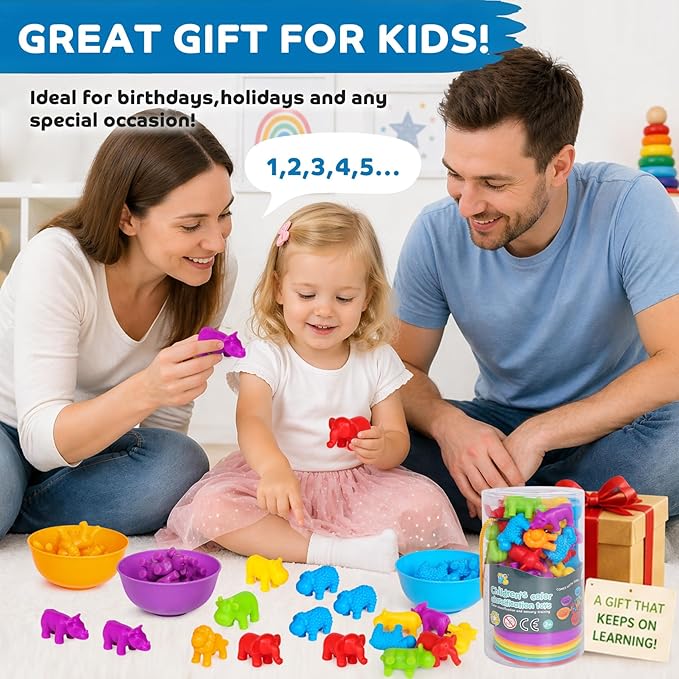 Counting Animal Montessori Toys for Kids 3-8 Years Old - Preschool Learning Activities with Sensory Math Games, Toddler Educational Gift for Boys & Girls Ages 3-5 Birthday