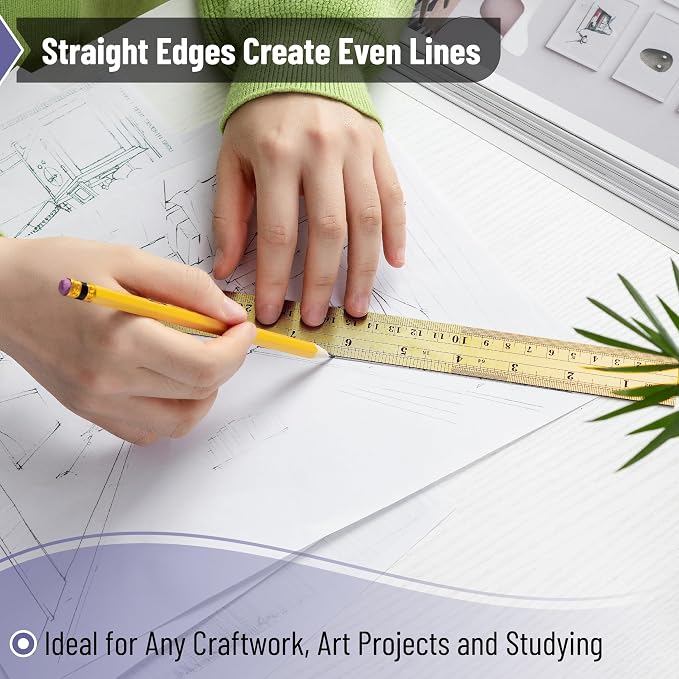 Mr. Pen- Metal Straight Edge Ruler, 2 Pack, 6" and 12", Gold