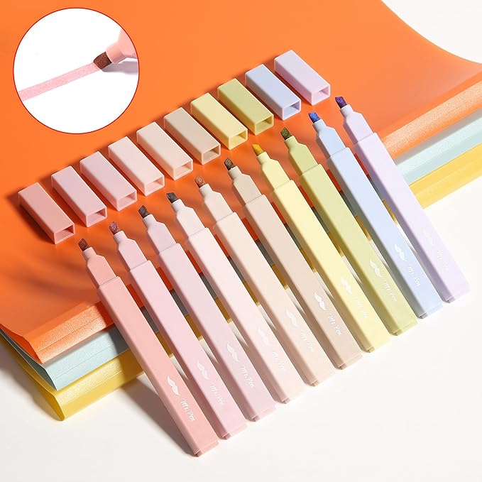 Mr. Pen- Aesthetic Highlighters No Bleed, 10 Pack, Assorted Colors, Chisel Tip, Cute Highlighters Assorted Colors for Journaling, Highlighting, Underlining, Fast Dry, Back to School Supplies