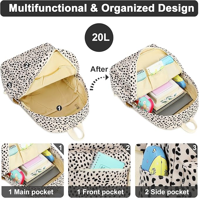 BTOOP School Backpack for Teens Bookbag Women Lightweight 15.6 inch Laptop Bag for Girls Casual High School College