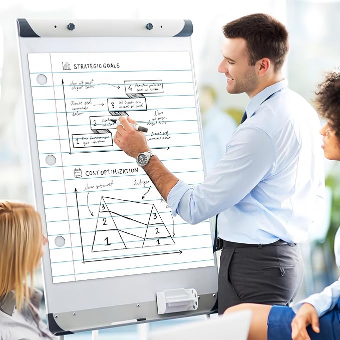 2 Sheets Magnetic Notebook Paper Total Area 23.6" x 17.3" Dry Erase Magnetic Lined Paper for Classroom Whiteboard Giant Reusable Handwriting Notebook Poster for School Office Teacher Teaching Supplies