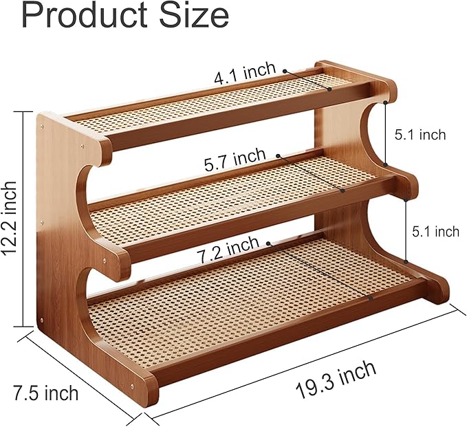 Desktop Shelf Organizer, Bamboo Desktop Bookshelf, 3-Tier Organization Shelves for Top of Desk for Dorm College Table Top Shelving Display Stand for Living Room/Home