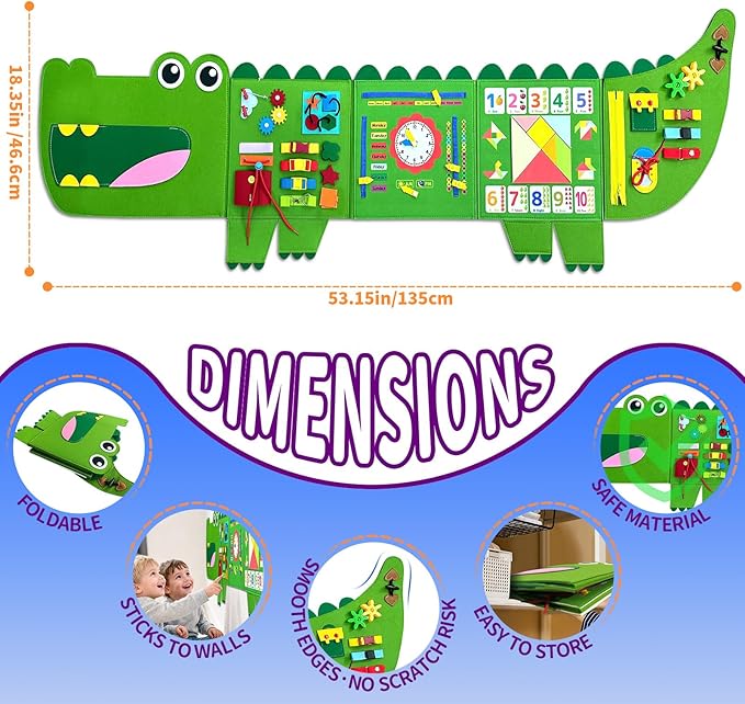 Busy Board Montessori Busy Board, Sensory Wall Activity Board- Toddlers Montessori Toys，Learning & Educational Panel Center for Kids Age 3+，Perfect Gift for Boys & Girls (Birthday, Christmas)
