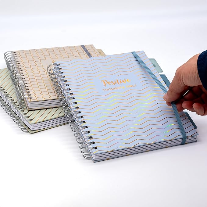 Pukka Pad Haze B5 Notebook – Pack of 3 Wirebound Notebooks with 5 Repositionable Dividers with Storage Pockets and Tabs for Organisation and Personalisation – 200 Pages, 100 Sheets of 80GSM Paper