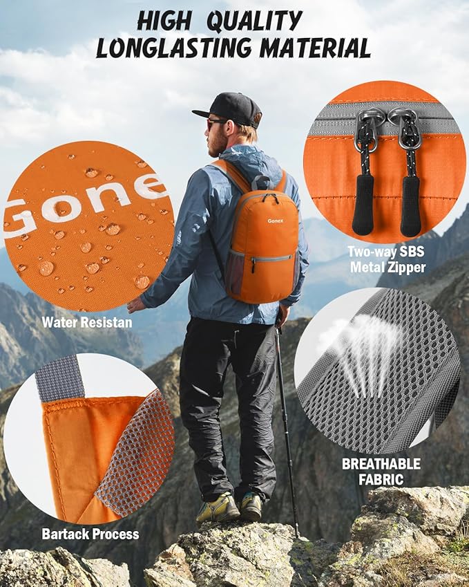 Gonex Ultra Lightweight Packable Backpack Daypack Handy Foldable Camping Outdoor Travel Cycling Backpacking