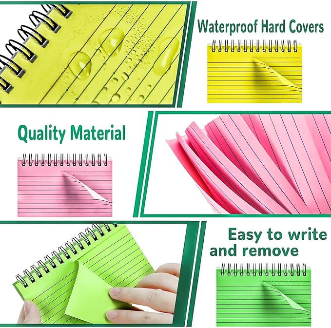 Colorful 250 Pcs Spiral Index Cards 3x5 Inch Flash Cards with Ring Lined Note Card Book Flashcards, Colored Ruled Card Pad Index Note Books 3 x 5 Notecards for Studying School Supply College