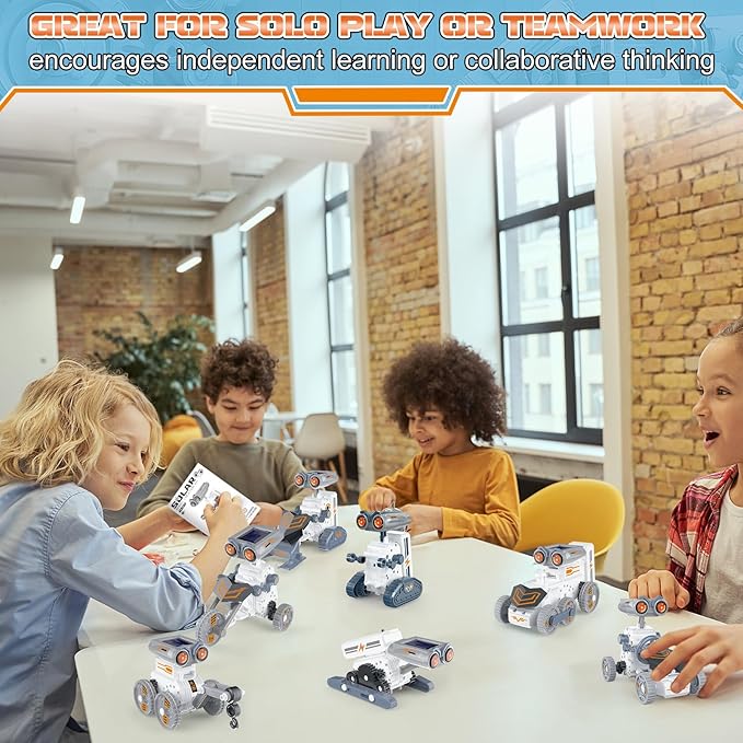 STEM Solar Robot Building Kit, 14-in-1 Education Building Toys for Kids 8-12, DIY Two Acitvited Mode Educational Science Kits Birthday Gifts for 8 9 10 11 12 13 Years Old Boys Girls Teens
