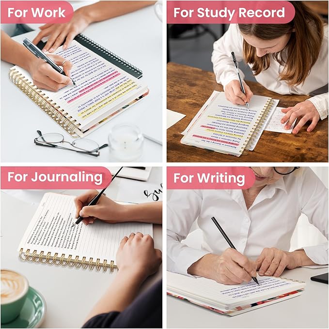 Taja Lined Spiral Notebook Journal for Work, 300 Pages Thick B5 (7.1"x10") College Ruled Journal for Women & Writing, Hardcover Notebook for Note Taking, Perfect for Office Home School, Pastel Garden