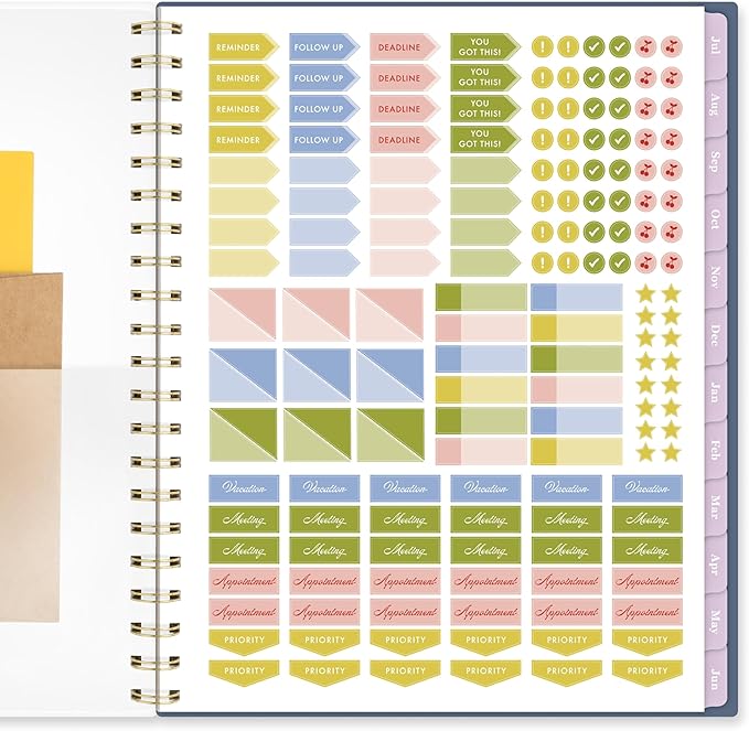 Cambridge Planner 2026-2027 Weekly & Monthly Academic 12-Month July-June, 8-1/2" x 11", Cherrywood Lane, Cosmo Garden (CL17-905A)