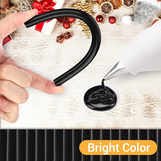 Manarty Black Craft Glue Gun Sticks, 0.43" Dia x 8" Long Full Size Hot Melt Glue Sticks for Fabric Adhesive Glue Sticks for DIY, Decoration, Car Dent Repair, Gluing Project, Wax Seal Stamp, 24 PCS