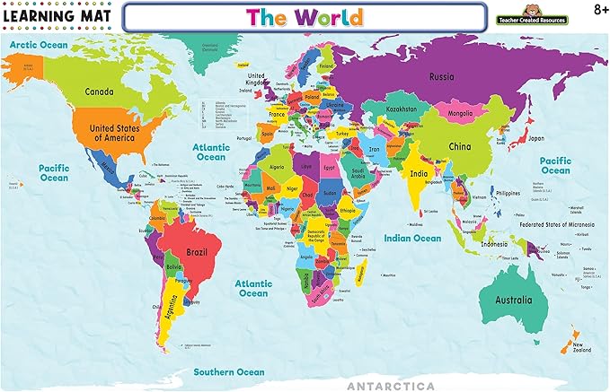 Teacher Created Resources The World Map Learning Mat