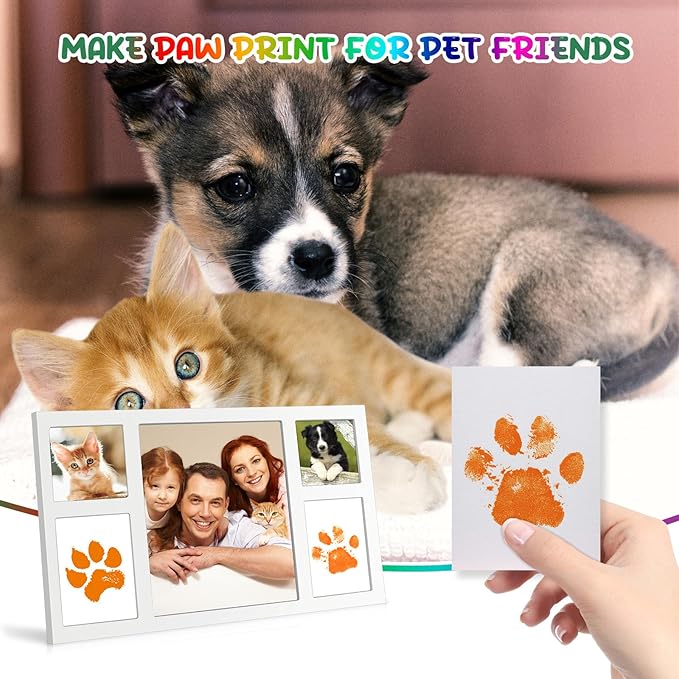 Baby Hand and Footprint Paint with Sponge Head, 2.54 fl oz, Non-Toxic & Acid-Free, Washable Baby Safe Paint for Newborn Keepsakes, Dog Nose & Paw Prints, Ideal New Mom Gift - Orange