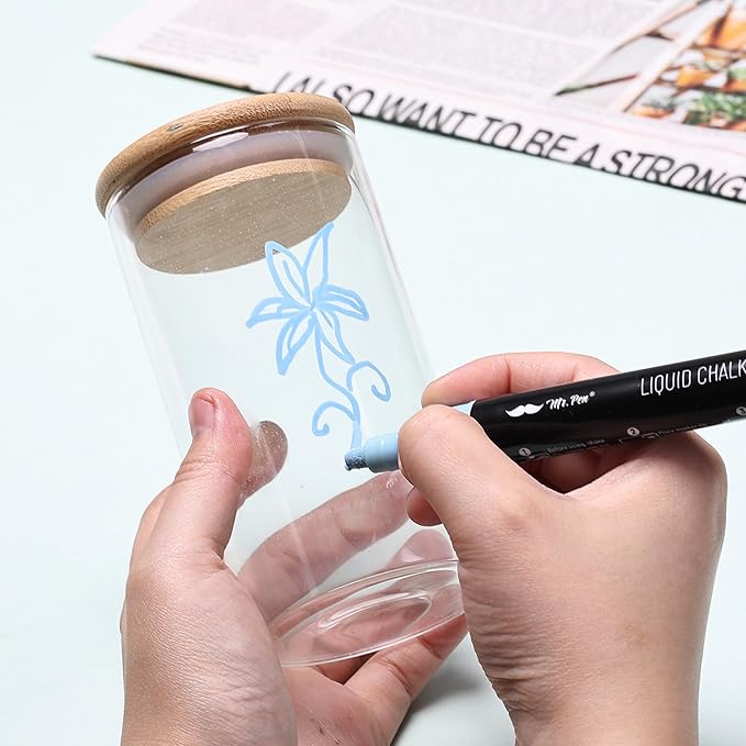 Mr. Pen- Chalk Markers, 6 Pack Assorted Colors, 8 Labels, Chalkboard & Glass Markers, Liquid Chalk Pens, Erasable