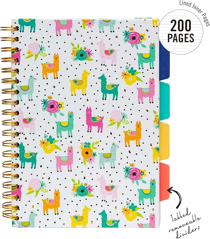 Pukka Pad, Carpe Diem 5-Subject Double Spiral Bound Notebook 3-Pack with Repositionable Dividers - 200 Pages of 80GSM Paper with Perforated Edges – Color Wash, B5 10 X 7in