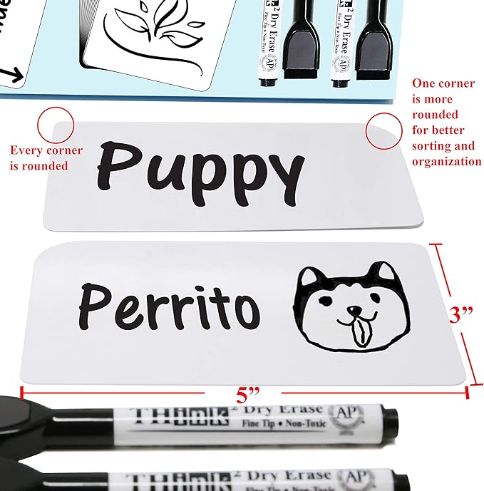 Imagine2Master 60 Blank Dry Erase Index Cards (3” X 5”). Comes with 2 Dry Erase Markers. DIY Flash Cards Great for Vocabulary, Game, Message, Notes. Glossy Laminated Finish 300 GSM Card Stock