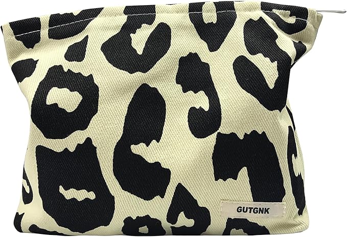GUTGNK Women's Cosmetic Bag - Foreign Style Rice Leopard Print, Travel Cosmetic Bag, Skin Care Cosmetics Changing and Washing Convenient Tote Bag Zipper Storage Bag