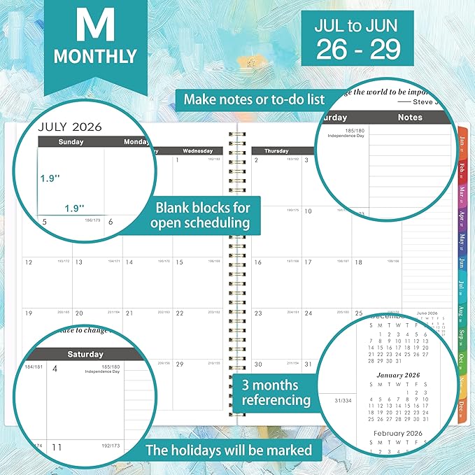 2026-2029 Monthly Planner - 3 Year Monthly Planner, JUL 2026 - JUN 2029, 2026-2029 Calendar Planner with 36 Monthly Tabs, Notes Pages, Inner Pocket, Great for Long-Term Planning
