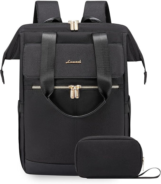 LOVEVOOK 18 Inch Laptop Backpack for Women, Large Capacity Travel Backpack with Organizer Bag, Waterproof Carry on Backpack Purse Work Bag with USB Port for College Teacher Nurse, 2PCS