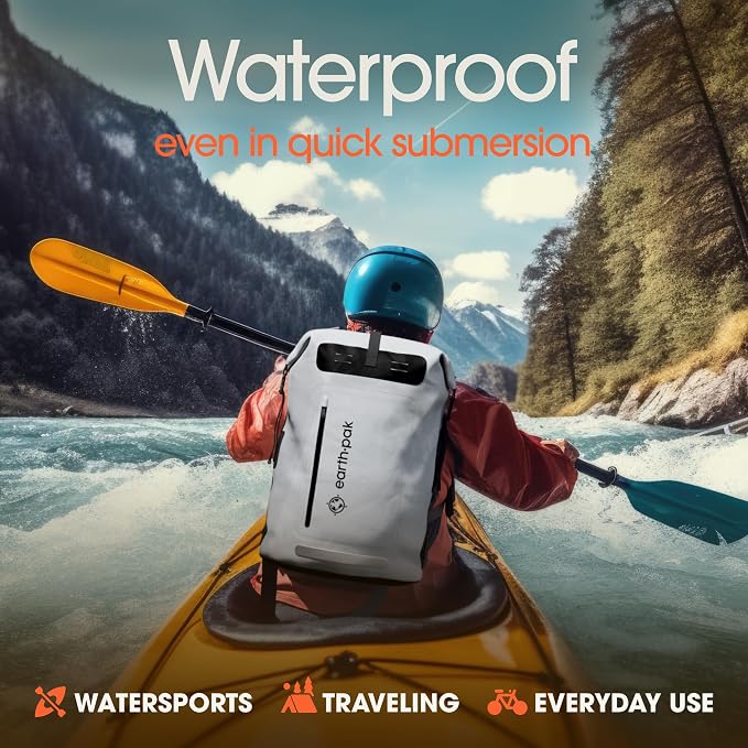 Waterproof Dry Bag Backpack 85L - Kayaking Boating Fishing Rafting Marine | Gray 85L dry bag: 500D PVC, abrasion resistant build, IPX8 phone case for river and lake trips