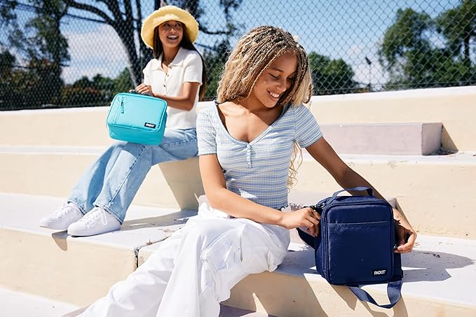 PackIt(R) Freezable Classic Lunch Box, City Charcoal, Built with EcoFreeze(R) Technology, Collapsible, Reusable, Zip Closure With Front Pocket and Buckle Handle, For Work Lunch