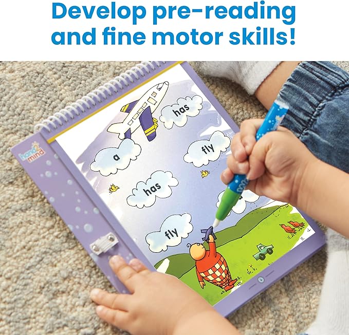 hand2mind Bob Books Water Workbook- Sight Words Kindergarten 1, Water Reveal Coloring Book for Toddlers, Mess Free Painting, Learn to Read, Quiet Time Activities for Kids 3-5, Kids Travel Must Haves