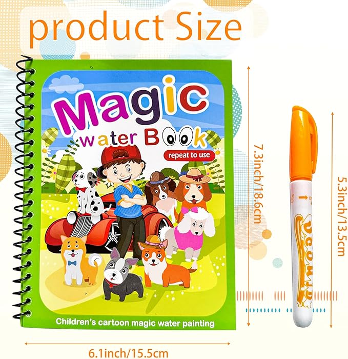 14 Pack Water Coloring Books,Water Doodle Book Toys,Reusable Water Painting Book for Toddlers,Educational Learning Kits Gifts,Best Birthday Gifts